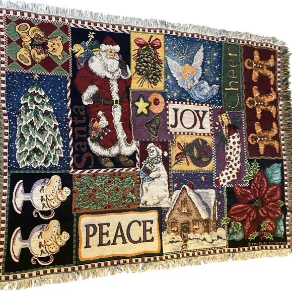 Goodwin Weavers The Edith Collection Christmas Holiday Tapestry Throw Blanket - Picture 1 of 16